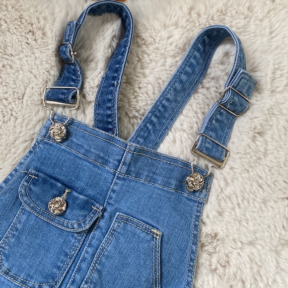 Pink Rabbit Jean Short Overalls - Picture 2 of 9